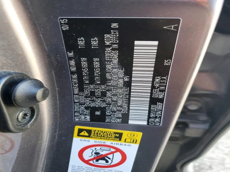 2015 TOYOTA HIGHLANDER XLE  