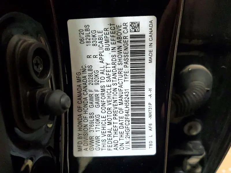 2020 HONDA CIVIC LX  