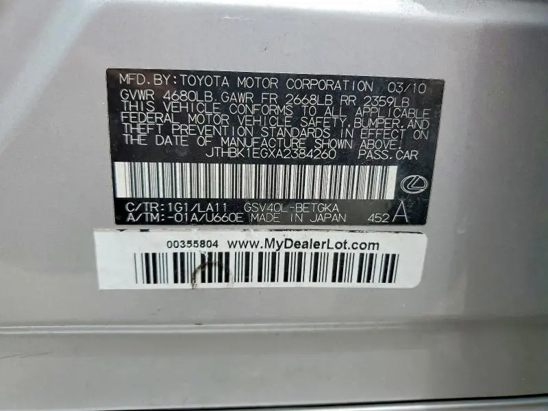 2010 LEXUS ES 350  