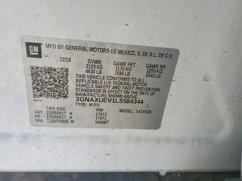 2020 CHEVROLET EQUINOX LT  