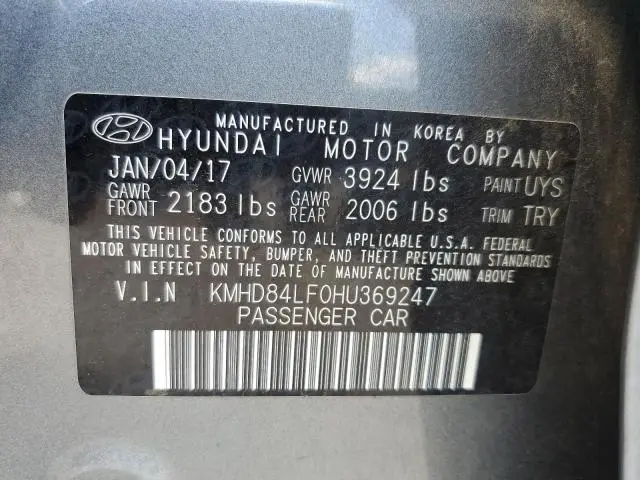 2017 HYUNDAI ELANTRA SE
