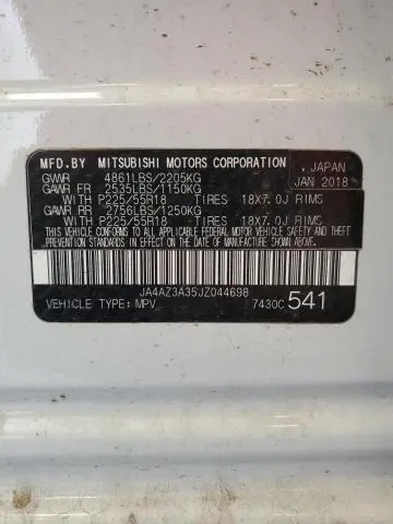 2018 MITSUBISHI OUTLANDER SE  