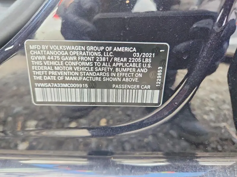 2021 VOLKSWAGEN PASSAT SE  