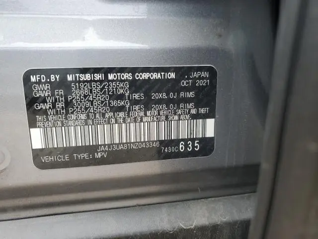 2022 MITSUBISHI OUTLANDER SE  