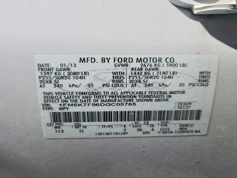2013 FORD EXPLORER LIMITED  
