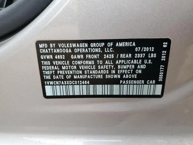 2013 VOLKSWAGEN PASSAT SEL  
