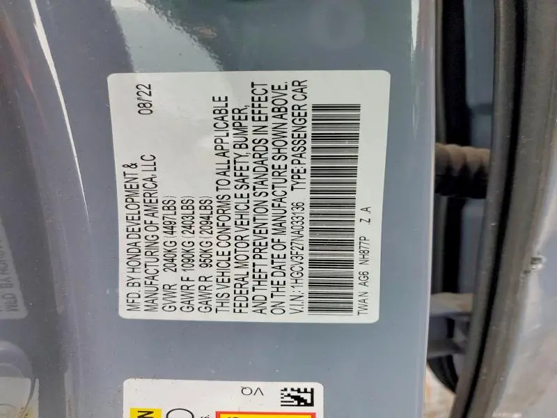 2022 HONDA ACCORD HYBRID SPORT  