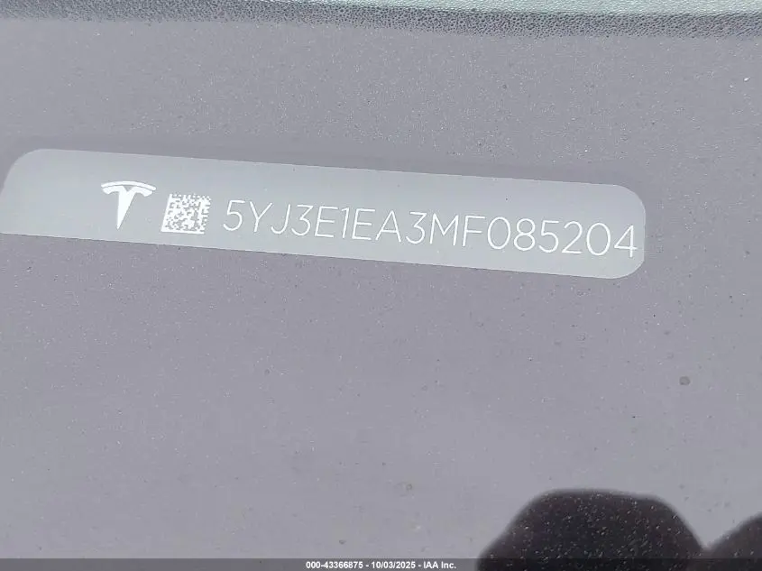 2021 TESLA MODEL 3 STANDARD RANGE PLUS REAR-WHEEL DRIVE
