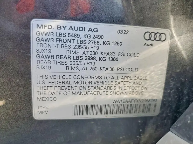 2022 AUDI Q5 PREMIUM PLUS 45  