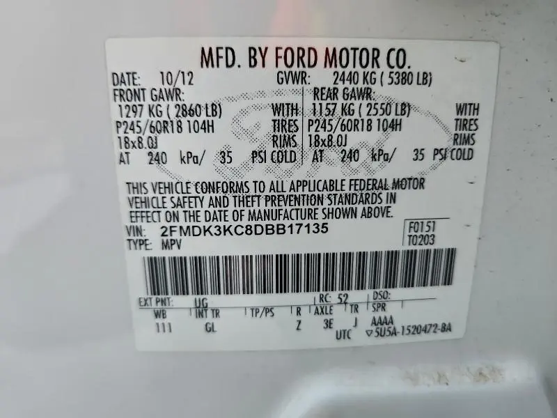 2013 FORD EDGE LIMITED  