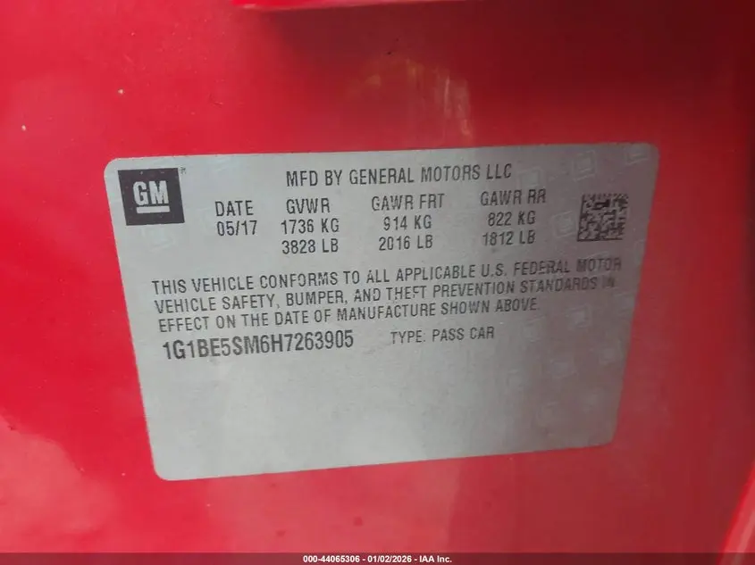 2017 CHEVROLET CRUZE LT AUTO