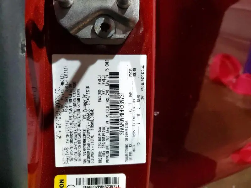 2017 FORD FUSION SPORT  