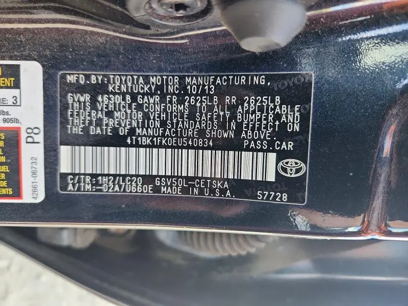 2014 TOYOTA CAMRY SE V6  