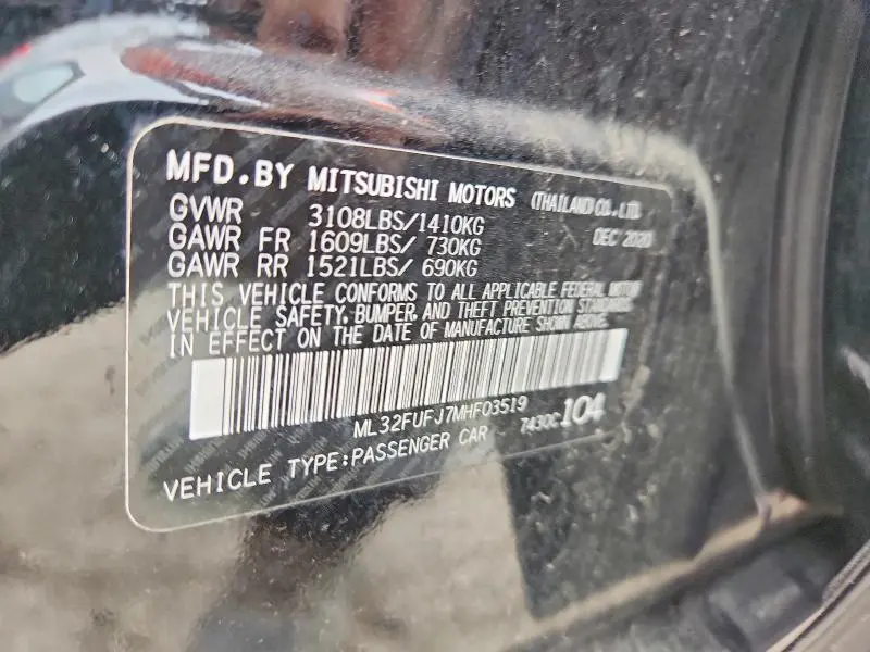 2021 MITSUBISHI MIRAGE G4 ES  