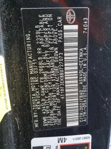 2011 TOYOTA CAMRY BASE  
