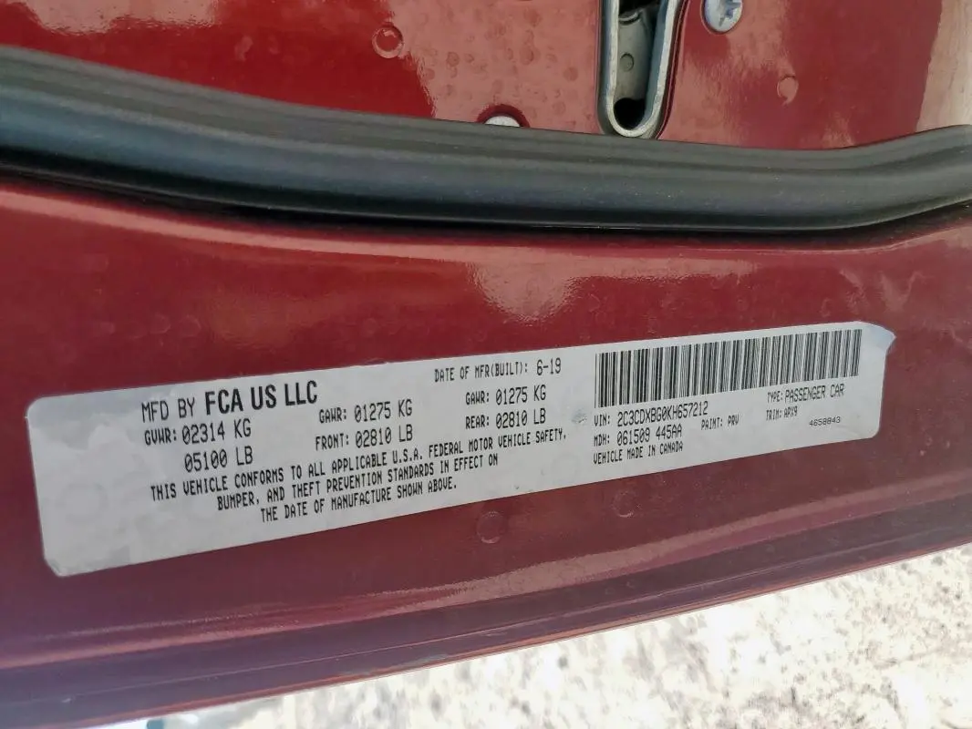 2019 DODGE CHARGER SXT  