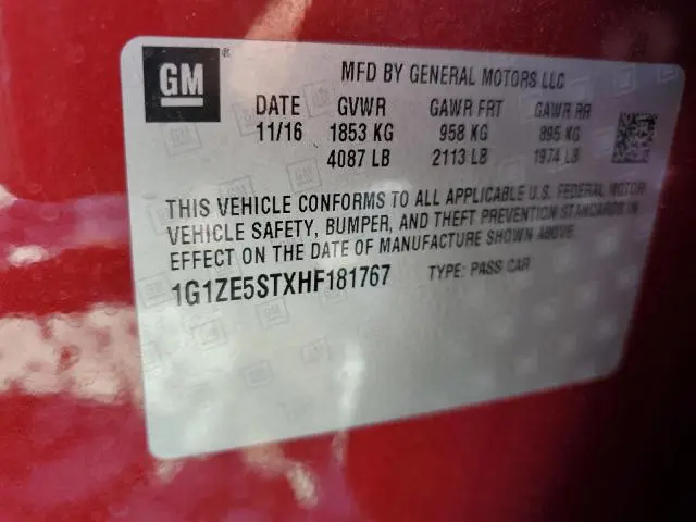 2017 CHEVROLET MALIBU LT  