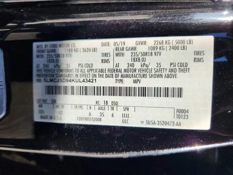 2019 LINCOLN MKC RESERVE  