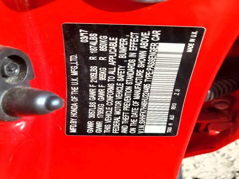 2017 HONDA CIVIC SPORT  