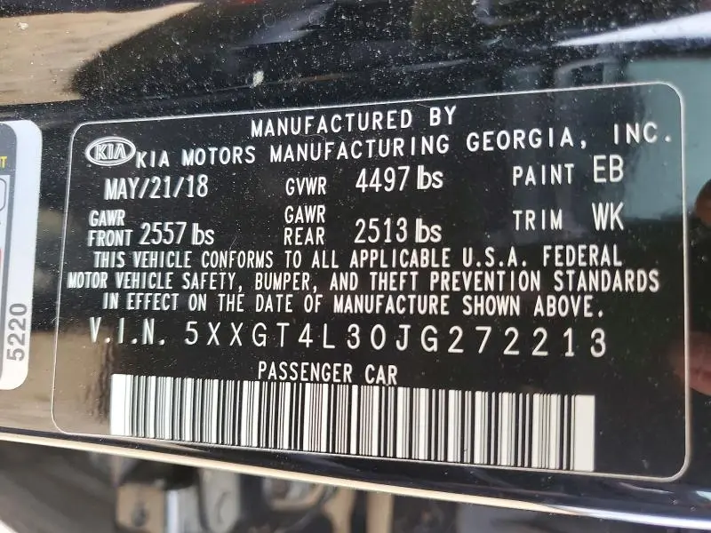 2018 KIA OPTIMA LX  