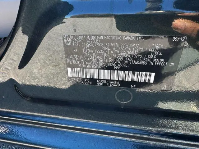 2012 TOYOTA RAV4 LIMITED  