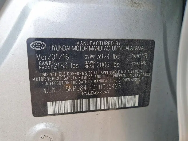 2017 HYUNDAI ELANTRA LIMITED  