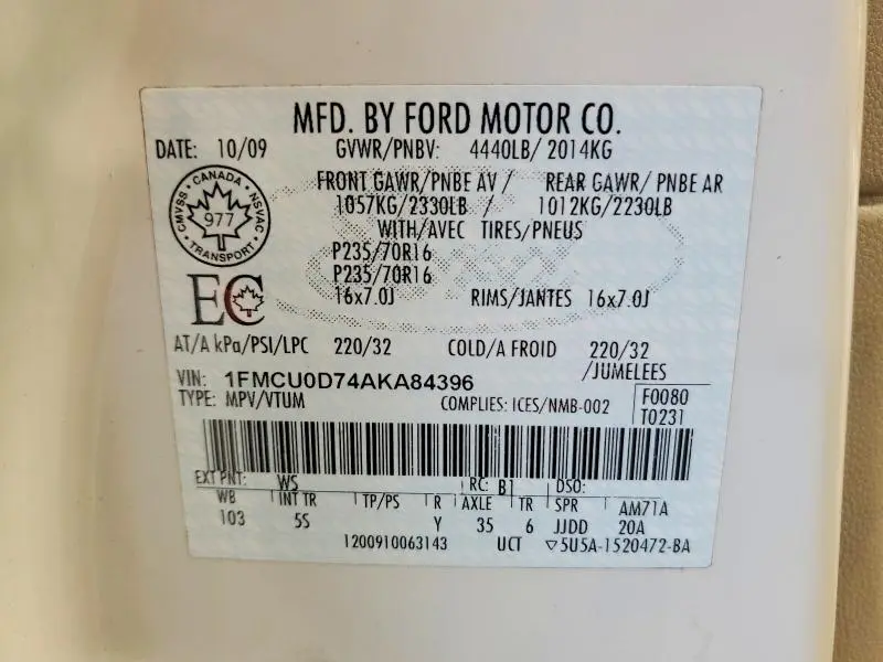 2010 FORD ESCAPE XLT  