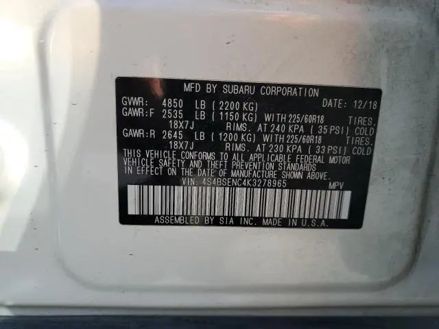 2019 SUBARU OUTBACK 3.6R LIMITED  
