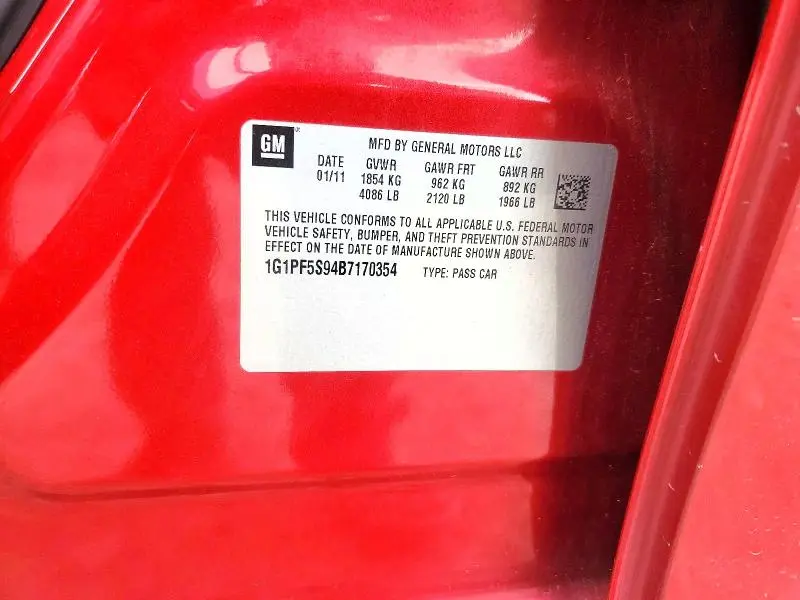 2011 CHEVROLET CRUZE LT  