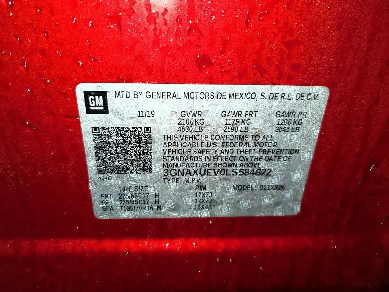 2020 CHEVROLET EQUINOX LT  