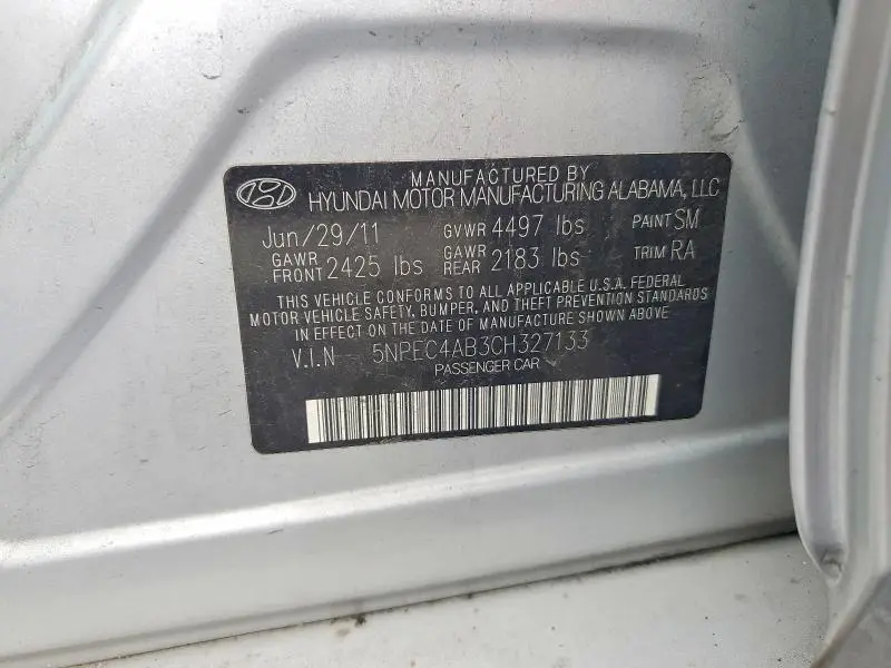 2012 HYUNDAI SONATA SE 2.0T  