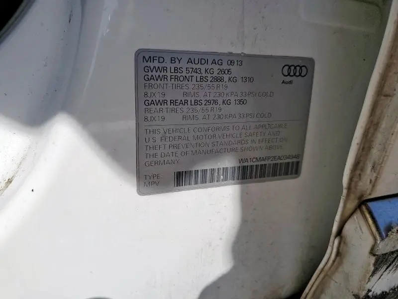 2014 AUDI Q5 TDI PREMIUM PLUS  