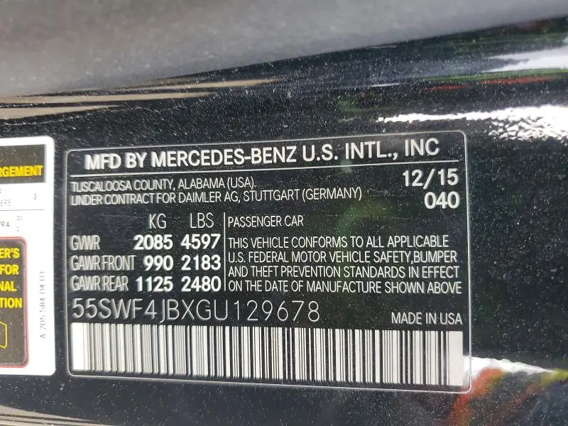 2016 MERCEDES-BENZ C 300  