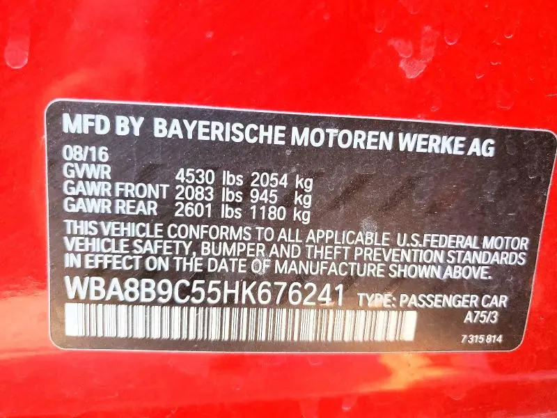 2017 BMW 330 I  