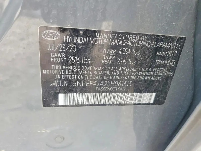 2020 HYUNDAI SONATA SEL  
