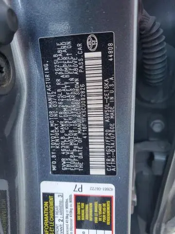 2012 TOYOTA CAMRY BASE  