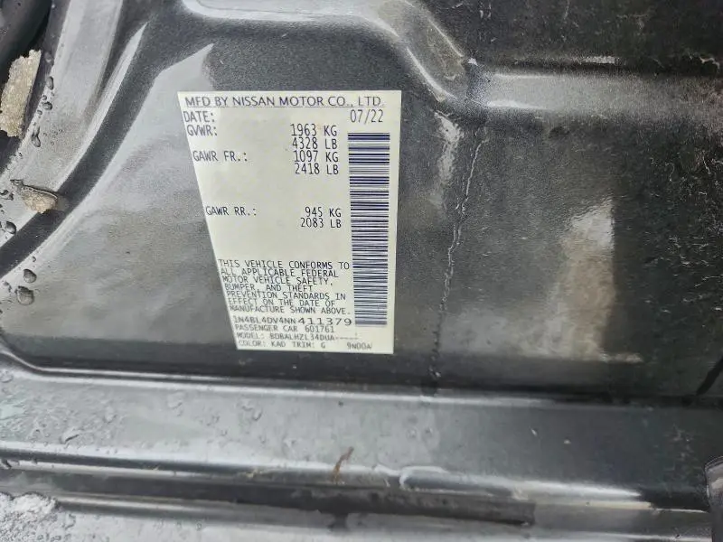 2022 NISSAN ALTIMA SV  