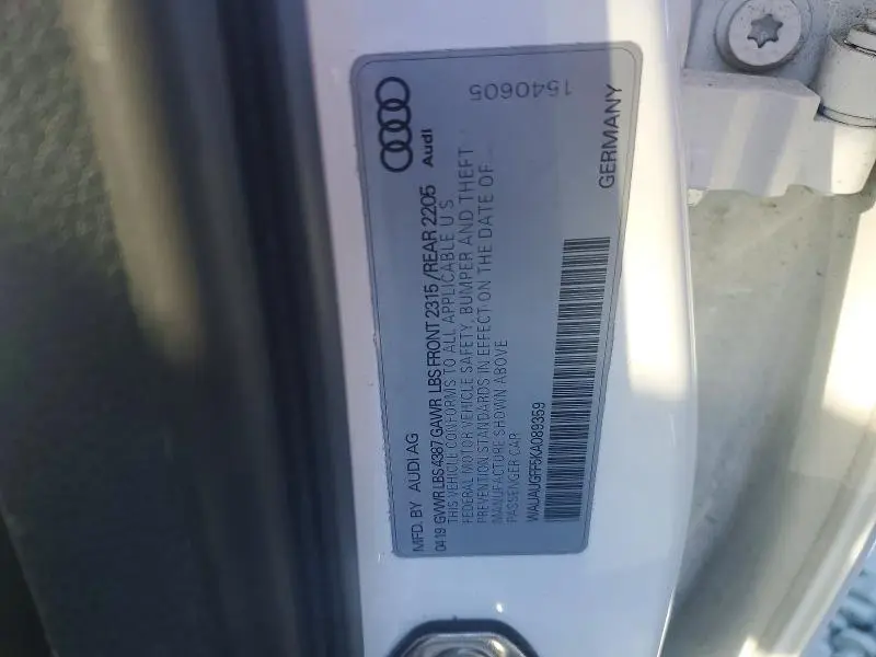 2019 AUDI A3 PREMIUM  