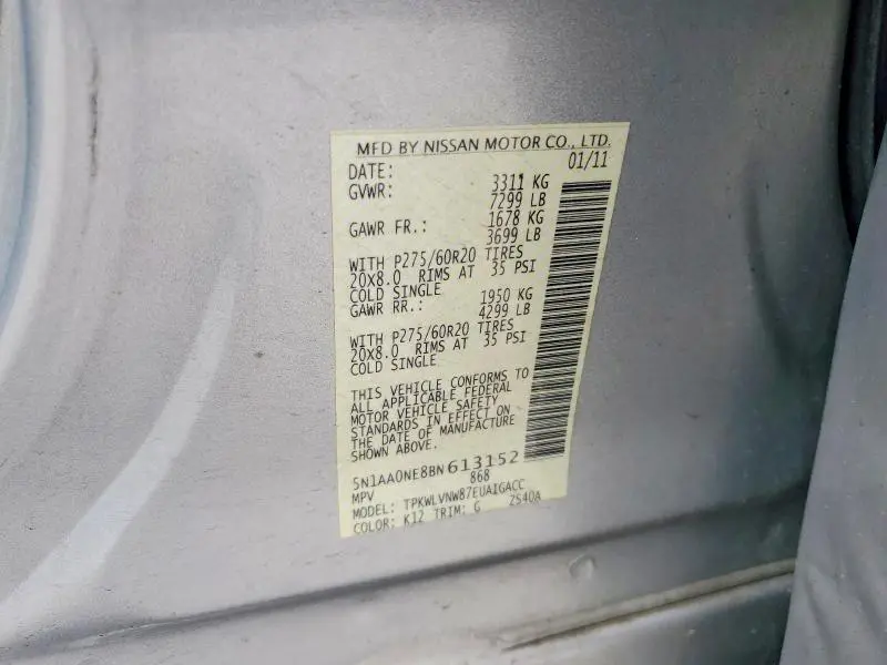 2011 NISSAN ARMADA PLATINUM  