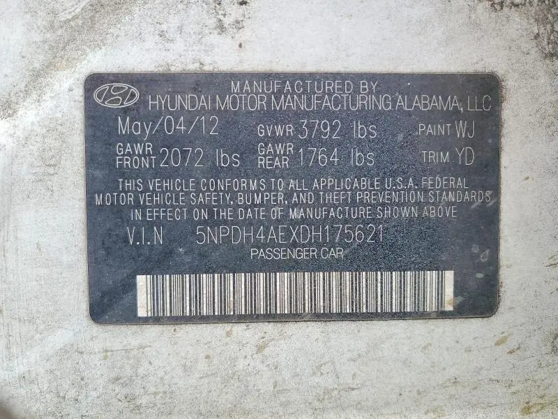 2013 HYUNDAI ELANTRA GLS  