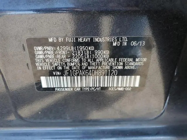 2013 SUBARU IMPREZA LIMITED  