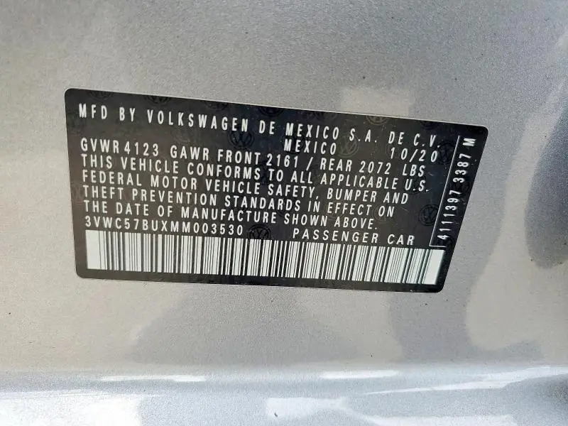 2021 VOLKSWAGEN JETTA S  