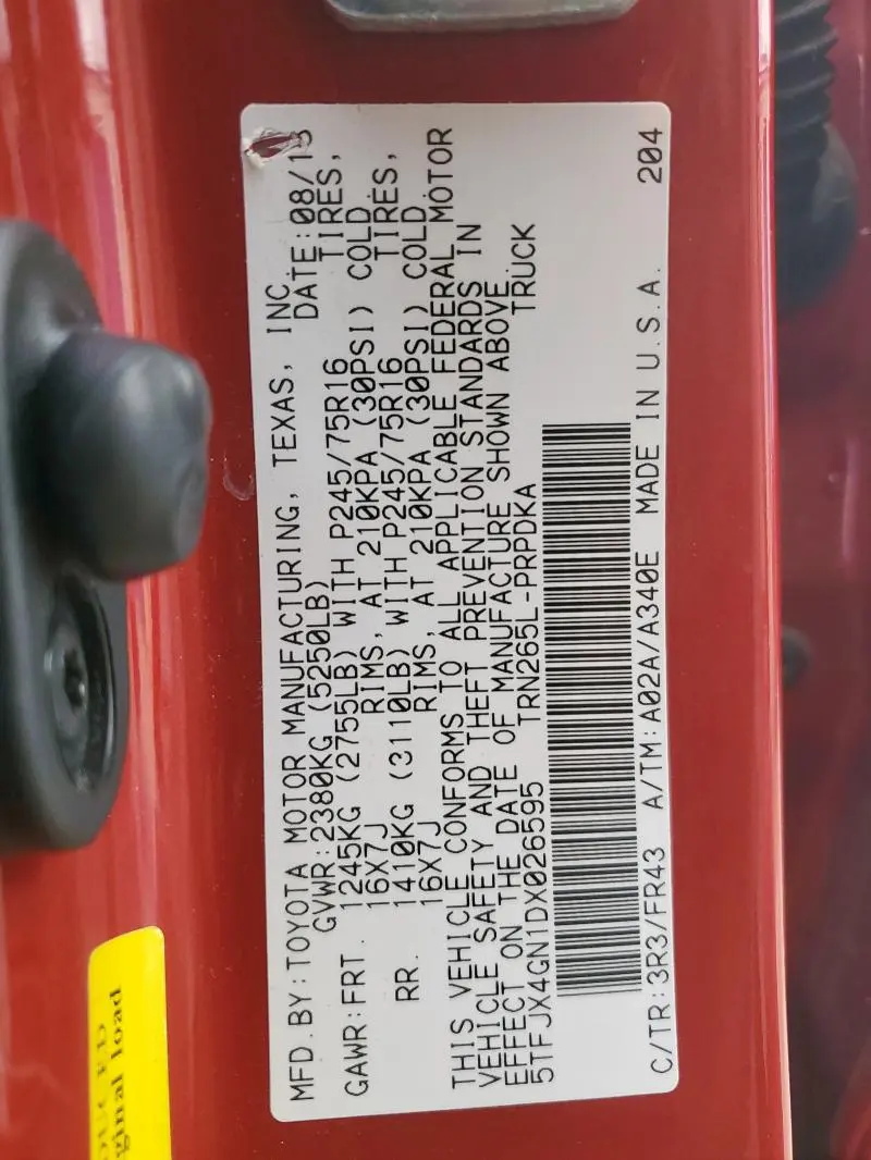 2013 TOYOTA TACOMA DOUBLE CAB  