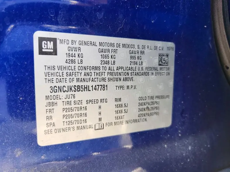 2017 CHEVROLET TRAX LS  