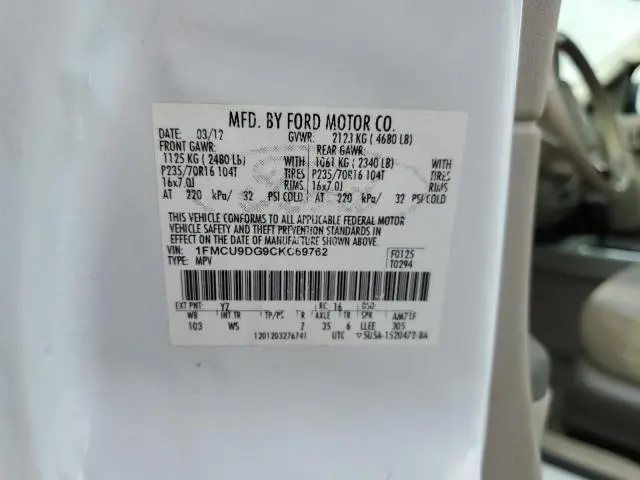 2012 FORD ESCAPE XLT  