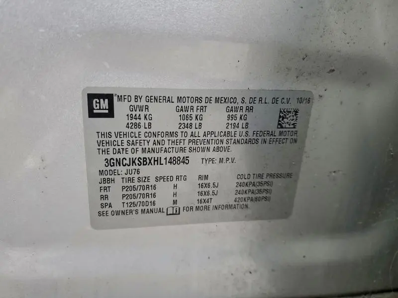 2017 CHEVROLET TRAX LS  