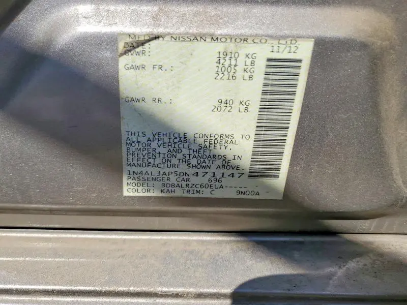 2013 NISSAN ALTIMA 2.5  