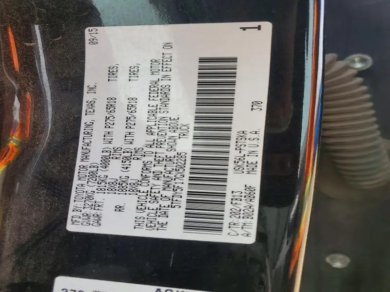 2016 TOYOTA TUNDRA SR5  