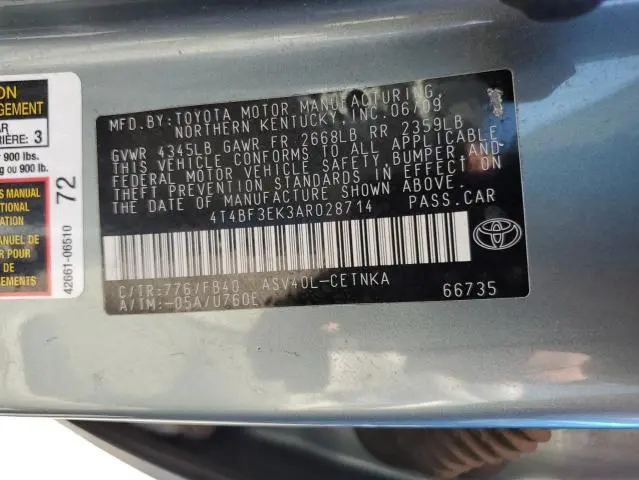 2010 TOYOTA CAMRY BASE  