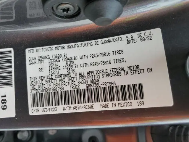 2022 TOYOTA TACOMA DOUBLE CAB  